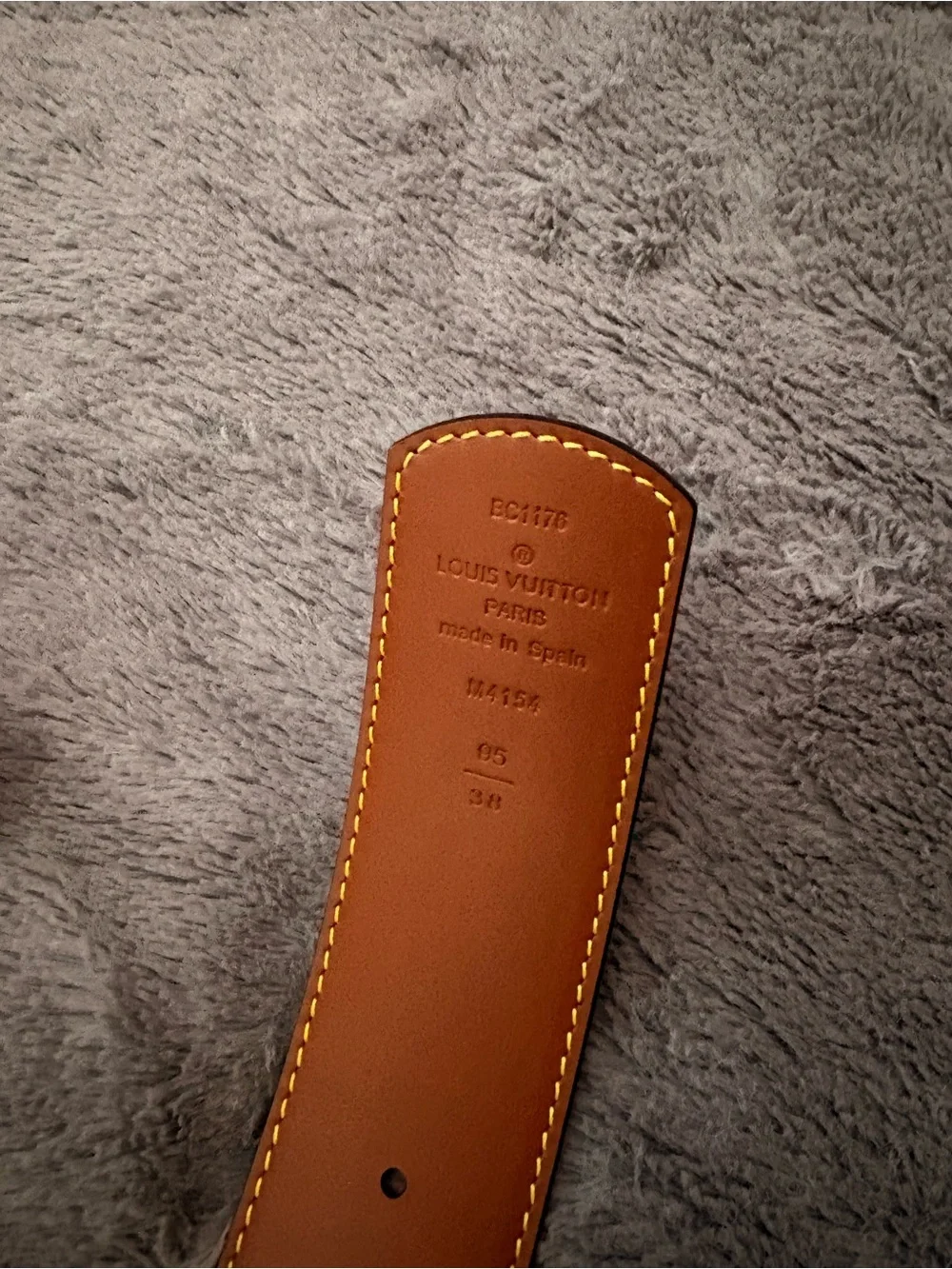 Louis Vuitton Beige and Tan Monogram LV Belt with Silver Buckle